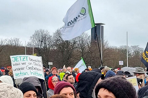 Aktionstag #WirSindDieBrandmauer am 3.2.2024 in Berlin (© Kathrin Janert)