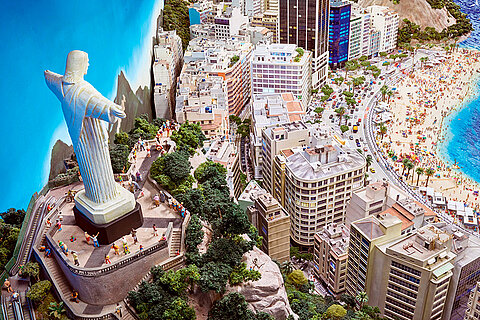 In Miniatur: Cristo Redentor und Copacabana, Rio de Janeiro (© Miniatur Wunderland Hamburg)